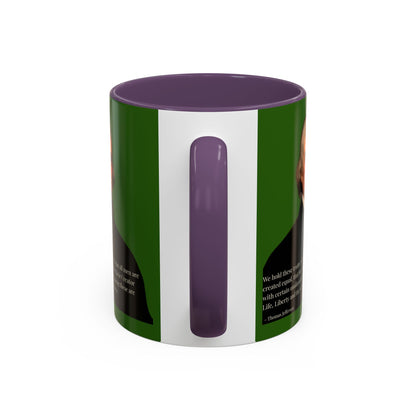 We hold these truths to be self-evident Dark Green Accent Mug by theGreenDragonTavern.shop