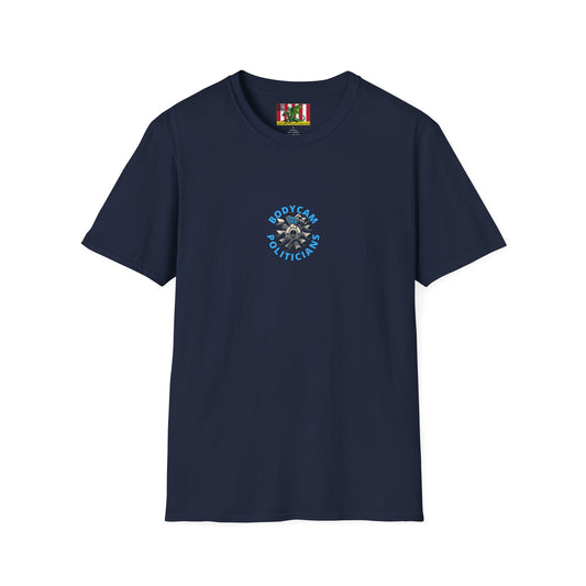 2-sided, Bodycam the Politicians Cameras Dark colors Unisex T-Shirt by theGreenDragonTavern.shop