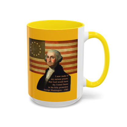 Washington's Earnest Prayer Yellow Accent Mug by theGreenDragonTavern.shop