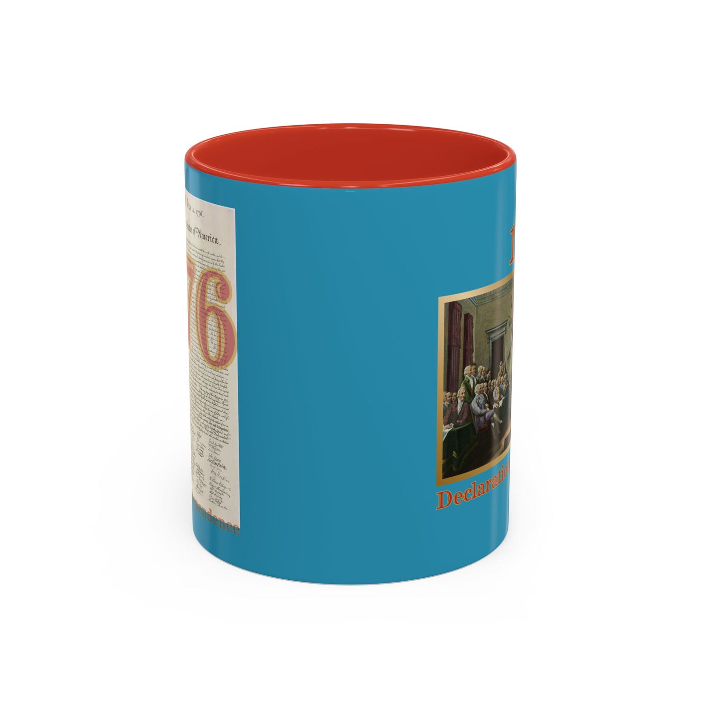 Declaration of Independence Turquoise Accent Mug by theGreenDragonTavern.shop