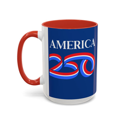 America 250 Dark Blue Accent Mug by theGreenDragonTavern.shop