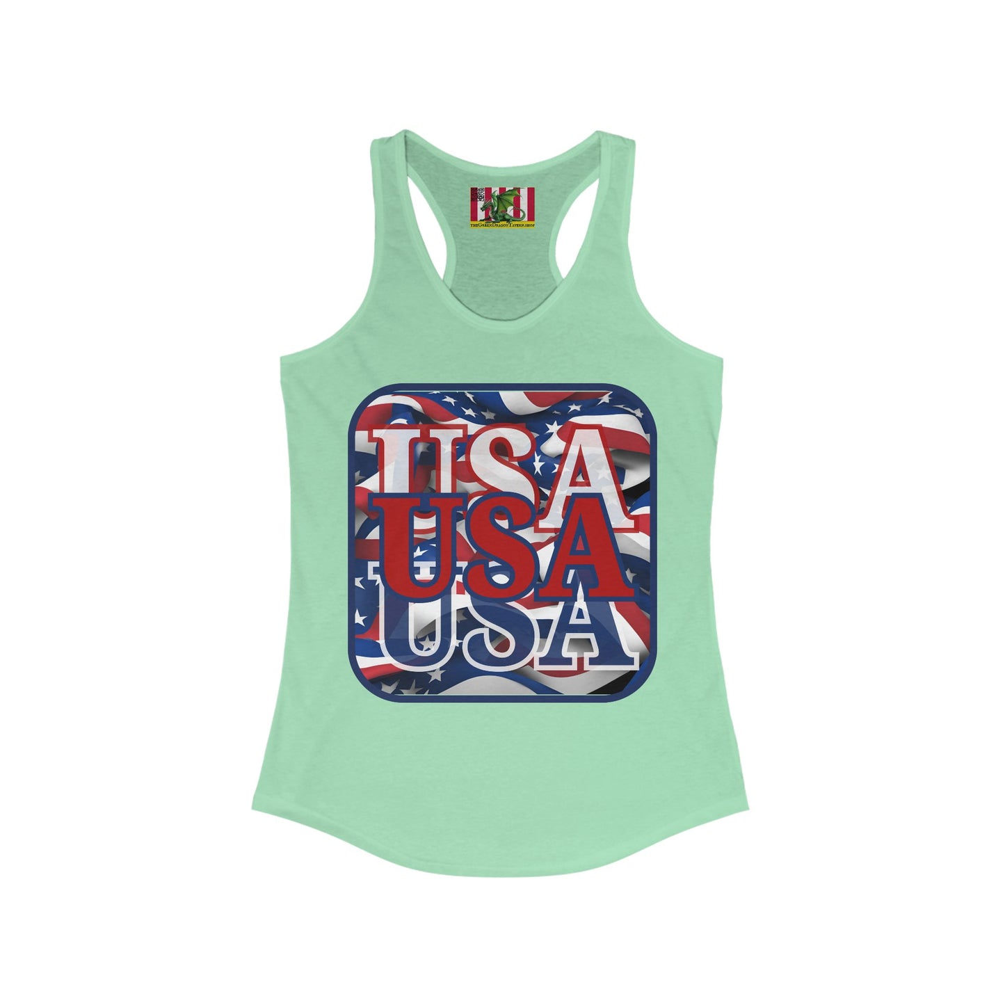 RED White and Blue USA Patriot Women's Racerback Tank Top by theGreenDragonTavern.shop