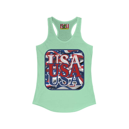 RED White and Blue USA Patriot Women's Racerback Tank Top by theGreenDragonTavern.shop