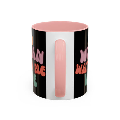 I Am Woman Watch Me Vote Black Accent Mug by theGreenDragonTavern.shop