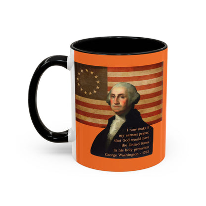 Washington's Earnest Prayer Orange Accent Mug by theGreenDragonTavern.shop