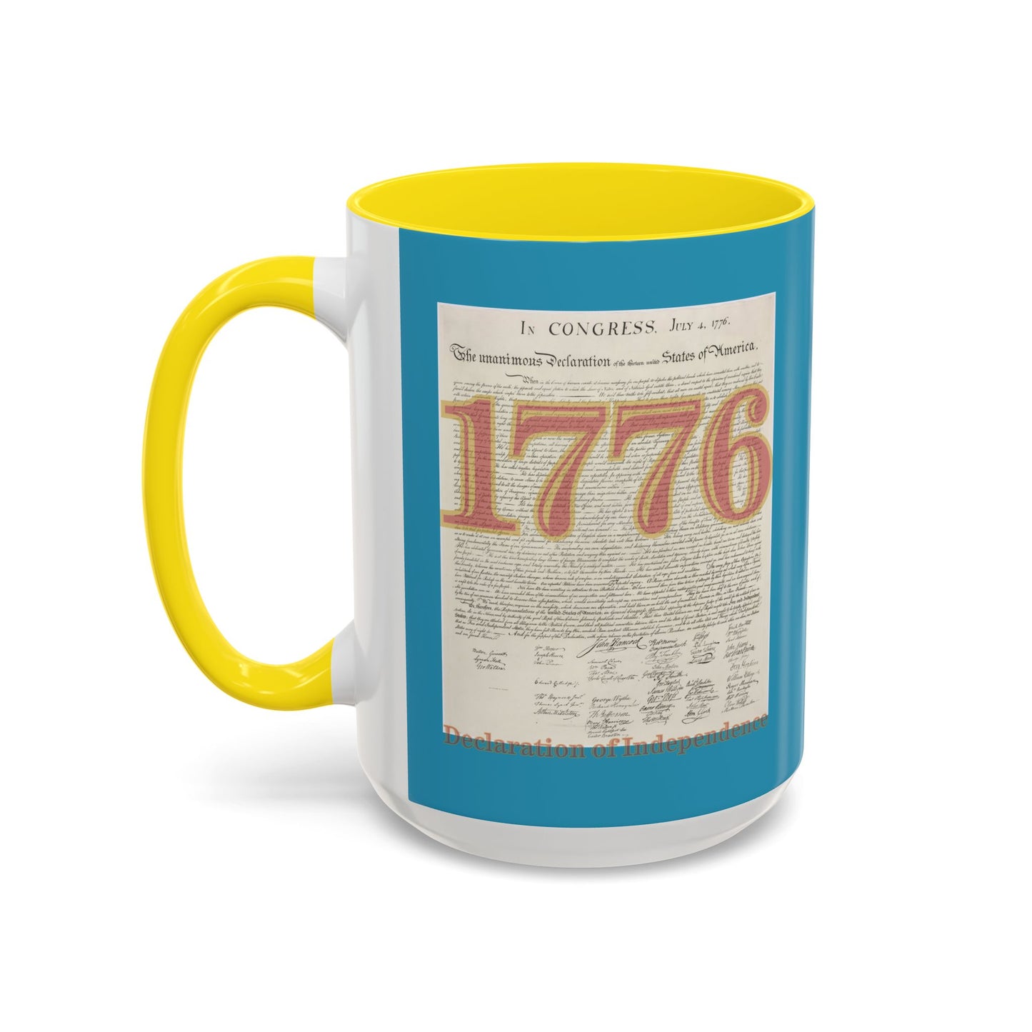 Declaration of Independence Turquoise Accent Mug by theGreenDragonTavern.shop