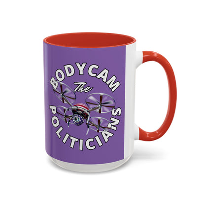 Bodycam the Politicians Drone Light Purple Accent Mug by theGreenDragonTavern.shop