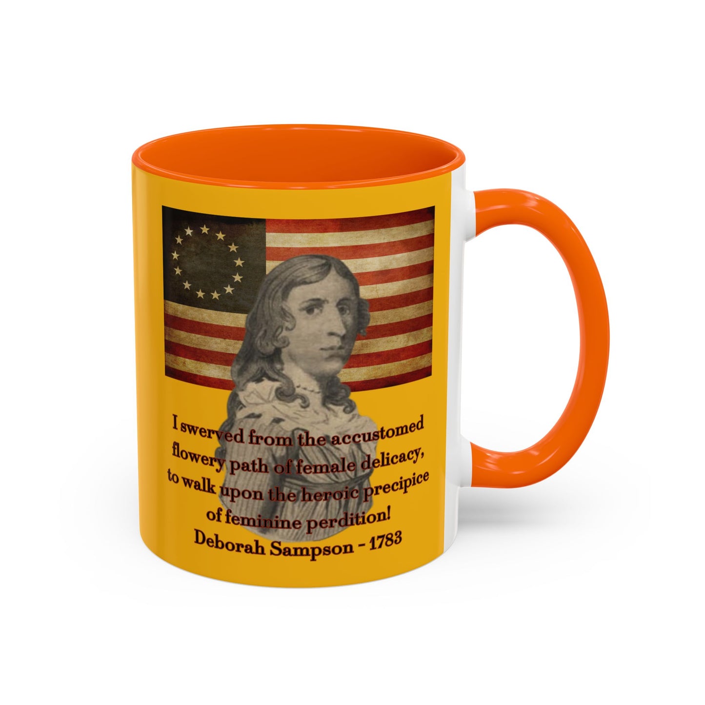 Deborah Sampson, America's Mulan Yellow Accent Mug by theGreenDragonTavern.shop