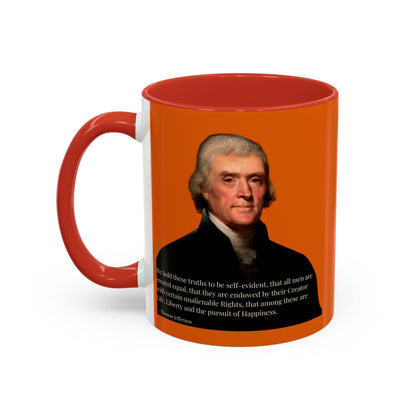 We hold these truths to be self-evident Orange Accent Mug by theGreenDragonTavern.shop