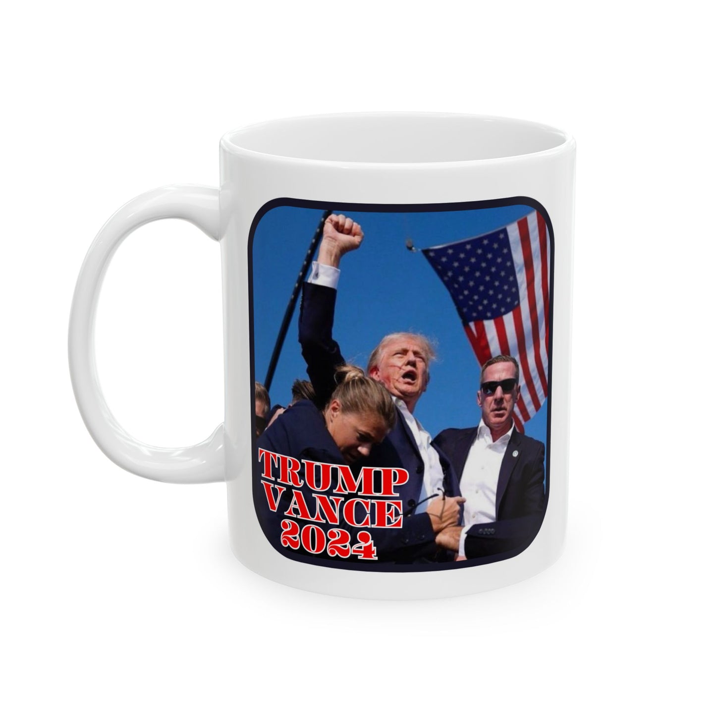 Trump and Vance 2024 White Mug by theGreenDragonTavern.shop