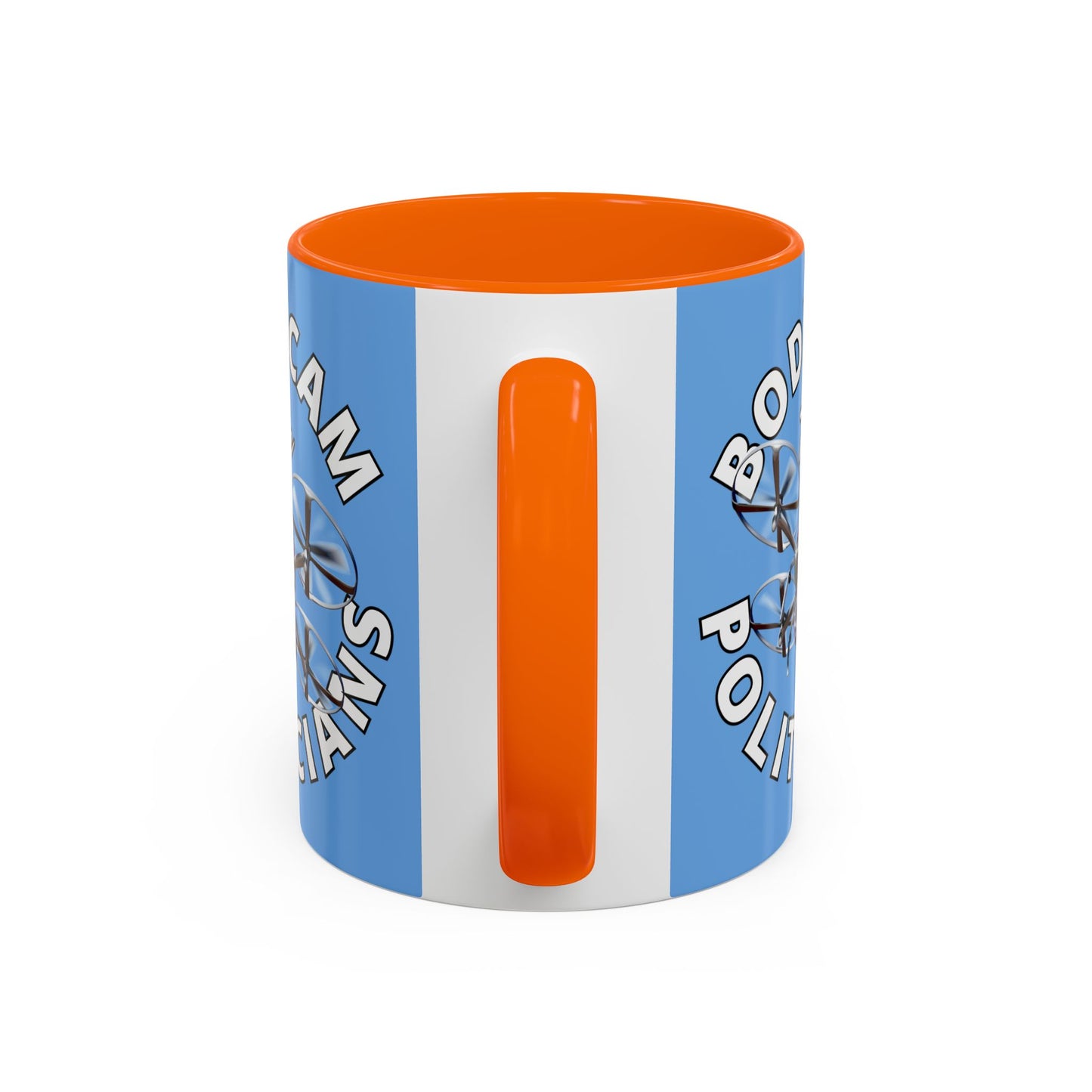 Bodycam the Politicians Drone Light Blue Accent Mug by theGreenDragonTavern.shop