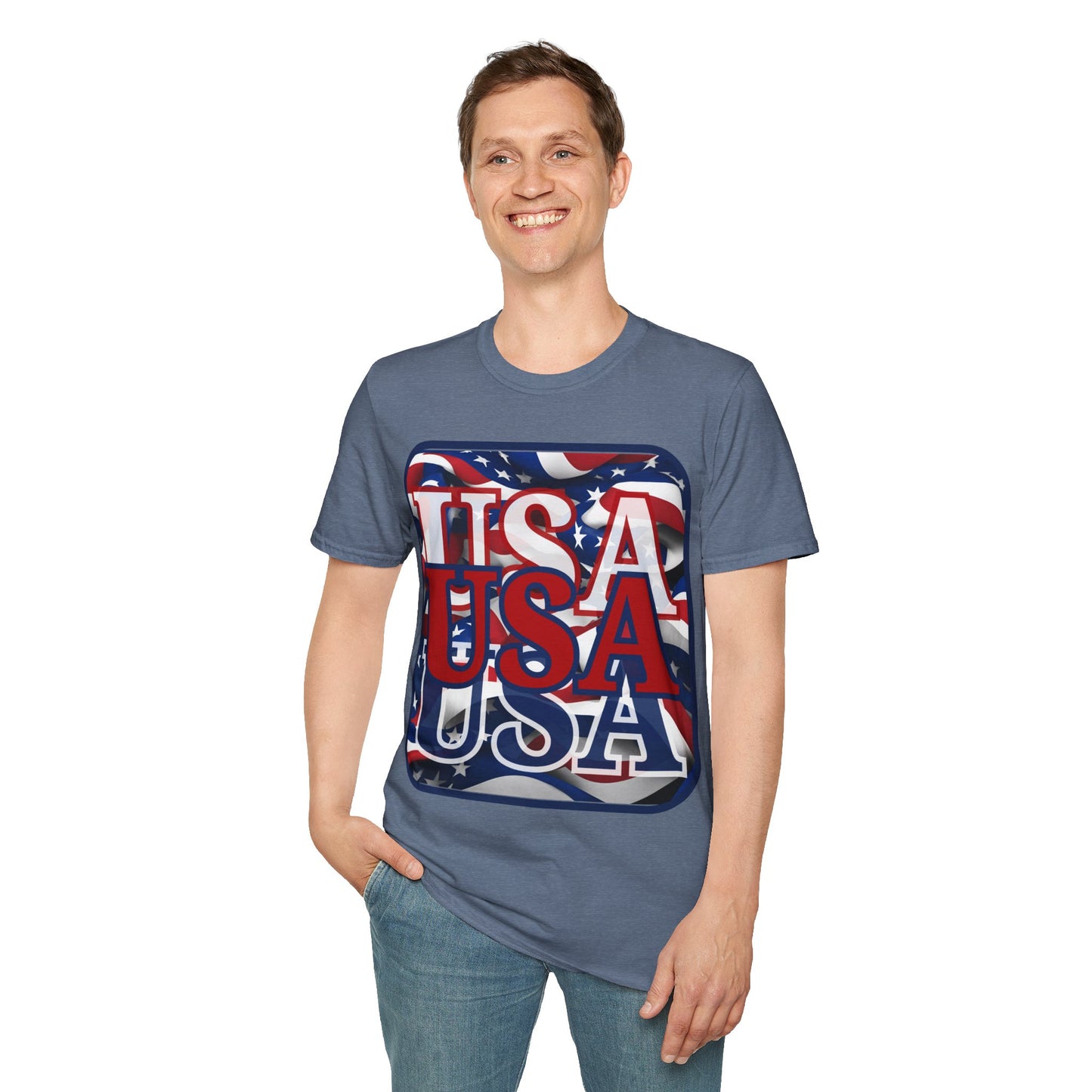 RED White and Blue USA Patriot DKcolors Unisex T-Shirt by theGreenDragonTavern.shop