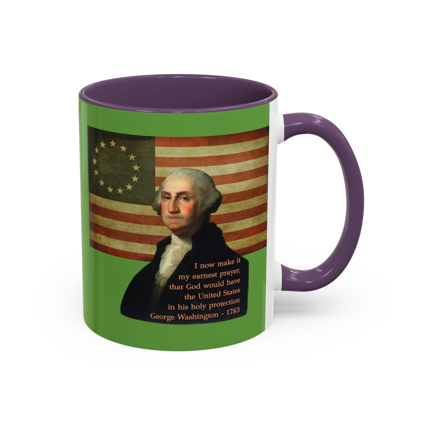 Washington's Earnest Prayer Green Accent Mug by theGreenDragonTavern.shop