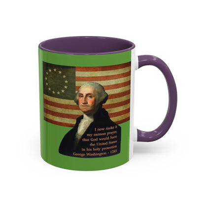 Washington's Earnest Prayer Green Accent Mug by theGreenDragonTavern.shop