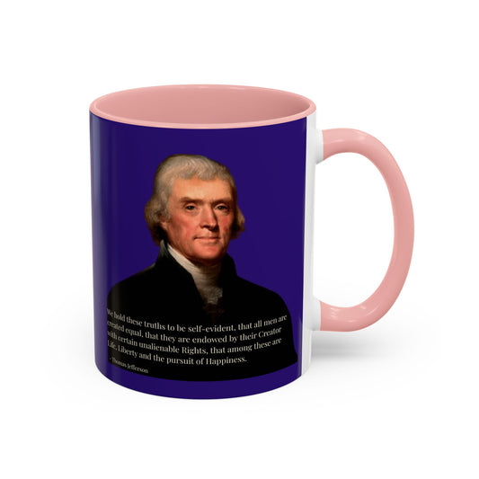 We hold these truths to be self-evident Dark Purple Accent Mug by theGreenDragonTavern.shop