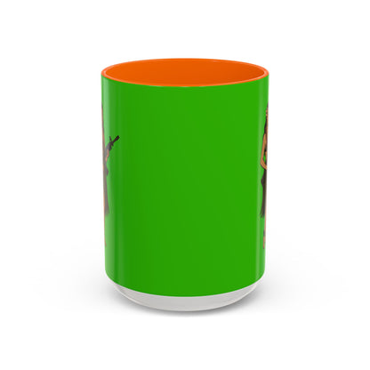 Hula Girl Packin' Heat Light Green Accent Mug by theGreenDragonTavern.shop