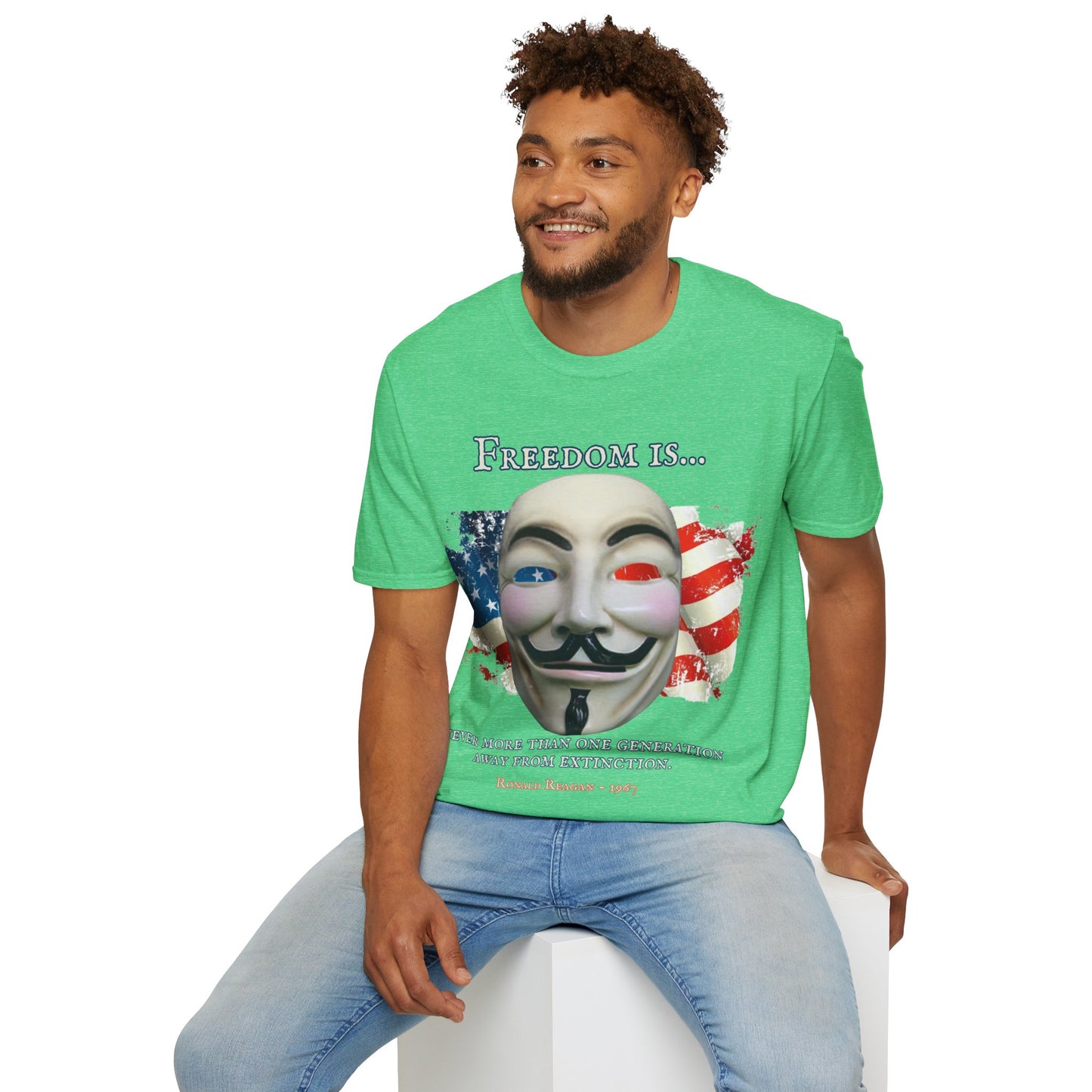 Ronald Reagan Freedom Vendetta Dark colors Unisex T-Shirt by theGreenDragonTavern.shop