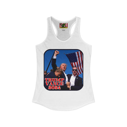 Trump and Vance 2024 Women's Racerback Tank Top by theGreenDragonTavern.shop