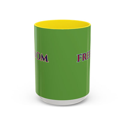 Freedom, Green Accent Mug by theGreenDragonTavern.shop