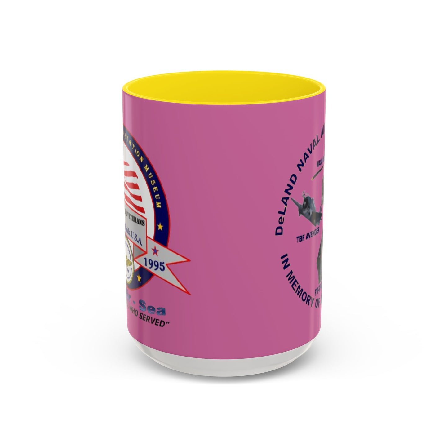 DNASM 2-sided, Founding & Student Art Pink Accent Mug by theGreenDragonTavern.shop