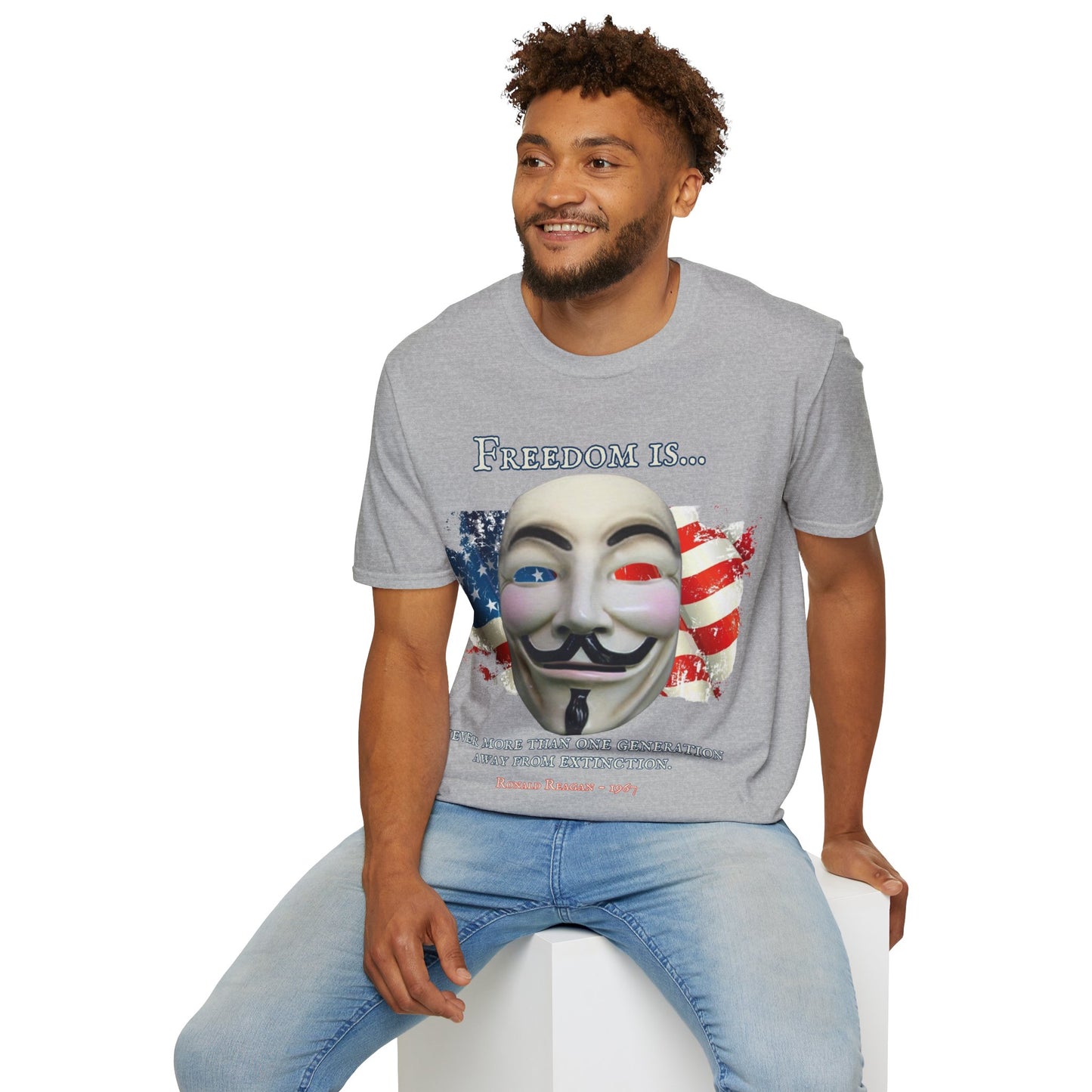 Ronald Reagan Freedom Vendetta Light colors Unisex T-Shirt by theGreenDragonTavern.shop