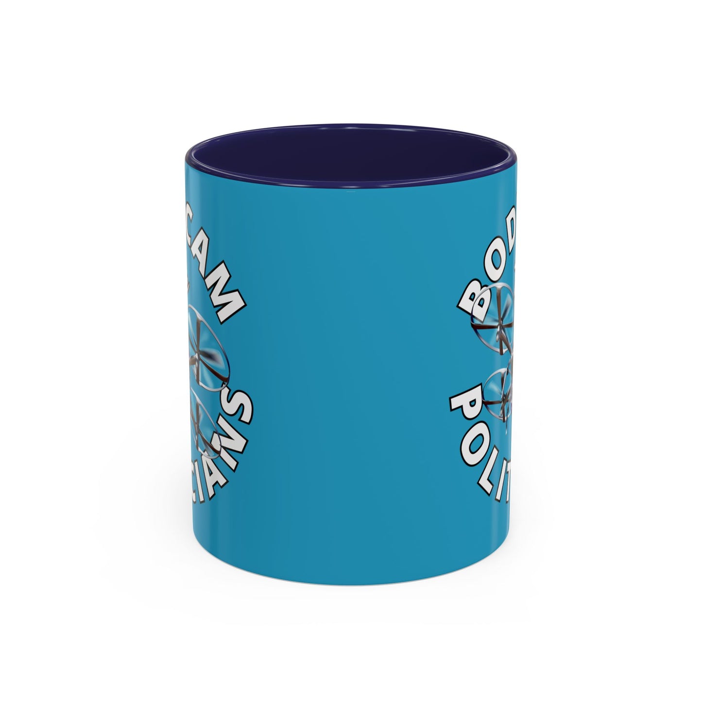 Bodycam the Politicians Drone Turquoise Accent Mug by theGreenDragonTavern.shop