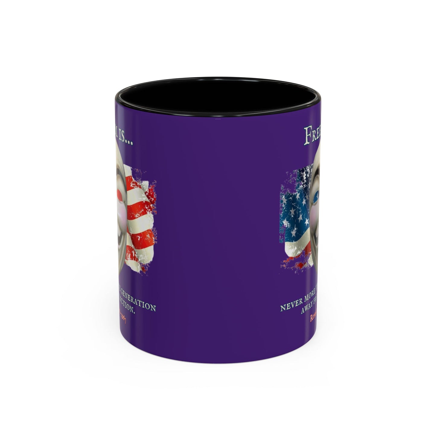 Ronald Reagan Freedom Vendetta Purple Accent Mug by theGreenDragonTavern.shop
