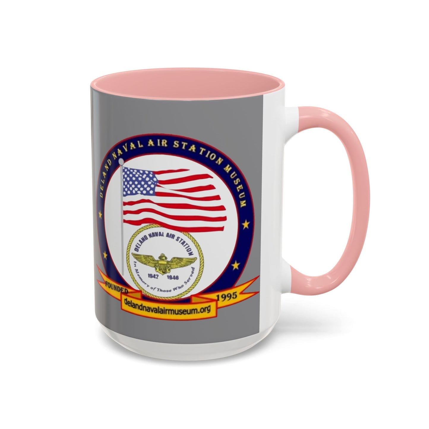 DeLand Naval Air Station Museum Grey Accent Mug by theGreenDragonTavern.shop