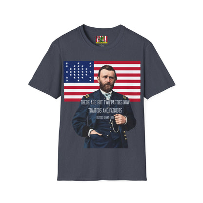 "Traitors and Patriots" Ulysses Grant Dark colors Unisex T-Shirt by theGreenDragonTavern.shop