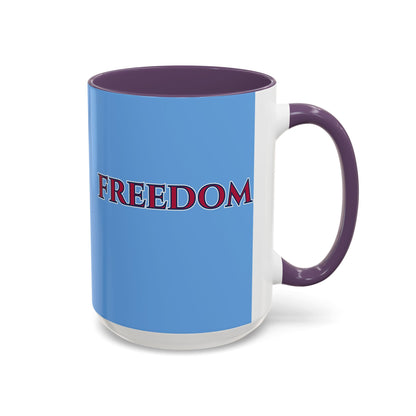 Freedom, Light Blue Accent Mug by theGreenDragonTavern.shop