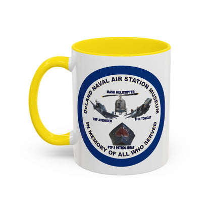 DNASM Student Art Navy Frame White Accent Mug by theGreenDragonTavern.shop