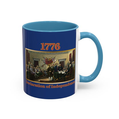 Declaration of Independence Dark Blue Accent Mug by theGreenDragonTavern.shop