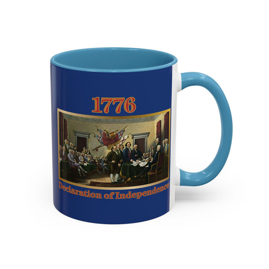 Declaration of Independence Dark Blue Accent Mug by theGreenDragonTavern.shop