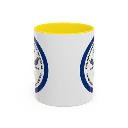 DNASM Student Art Navy Frame White Accent Mug by theGreenDragonTavern.shop