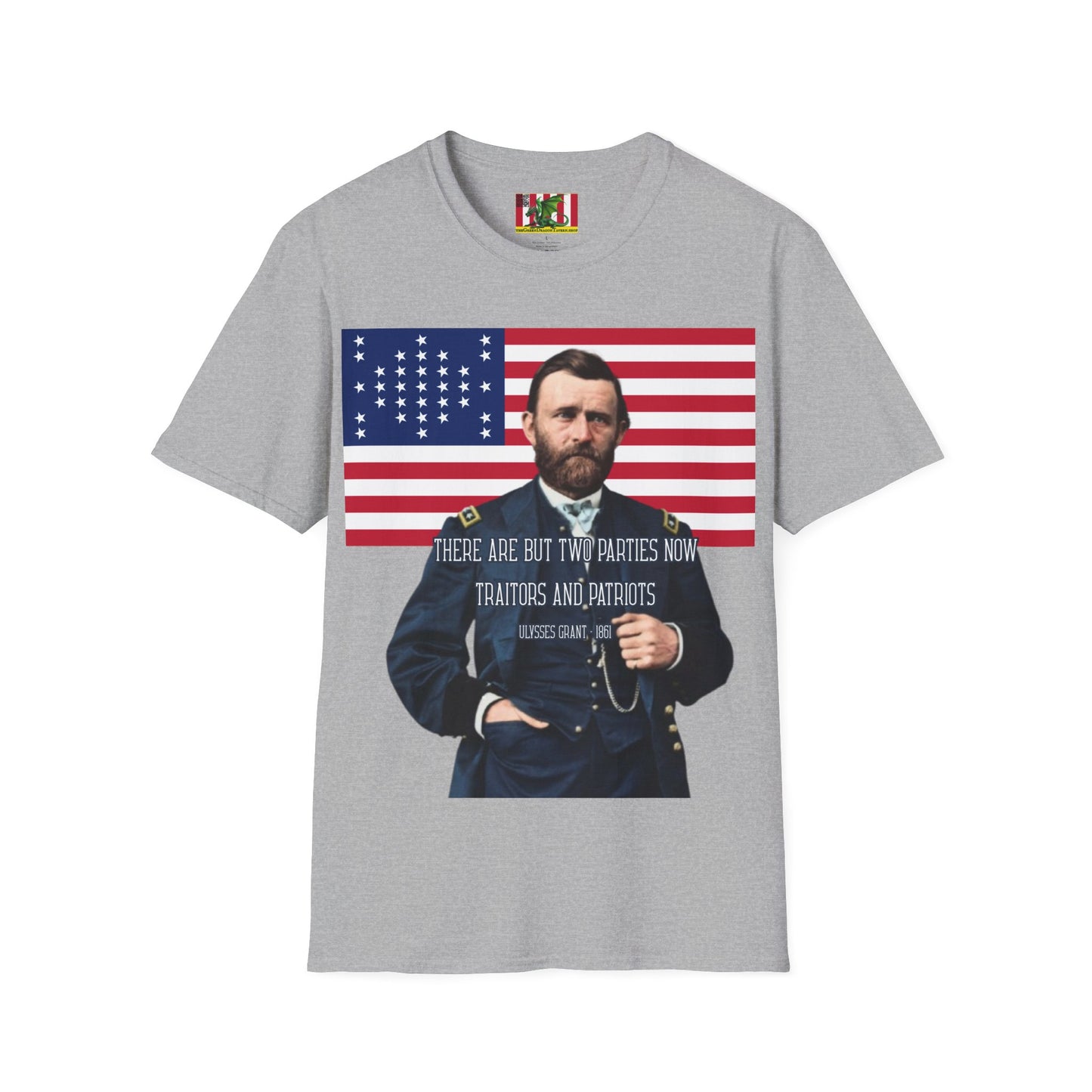 "Traitors and Patriots" Ulysses Grant Light colors Unisex T-Shirt by theGreenDragonTavern.shop