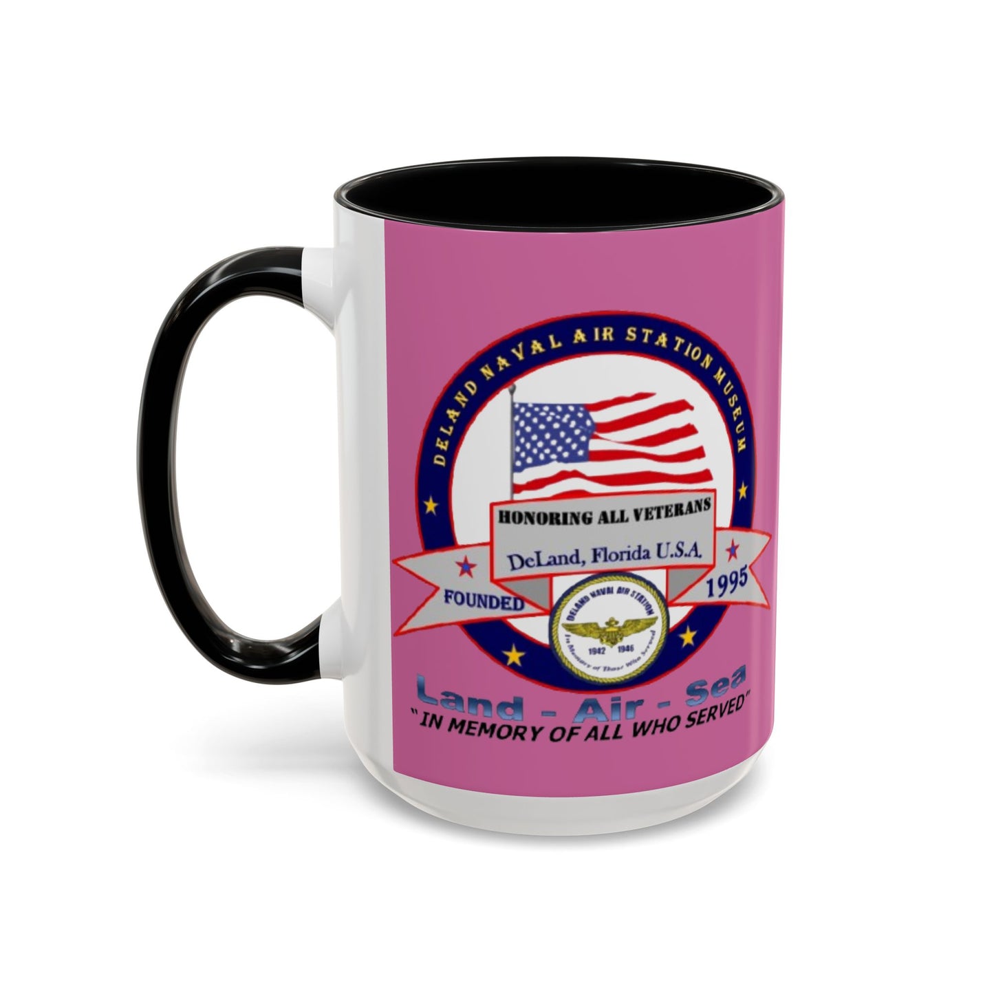 DNASM 2-sided, Founding & Student Art Pink Accent Mug by theGreenDragonTavern.shop