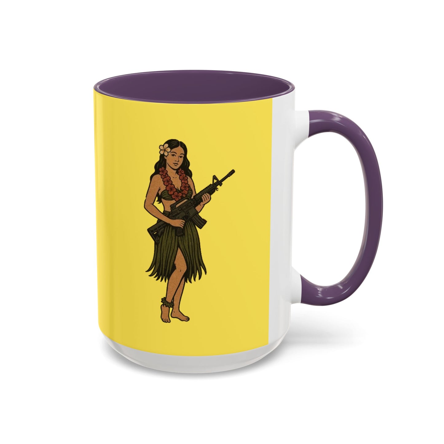 Hula Girl Packin' Heat Pineapple Accent Mug by theGreenDragonTavern.shop