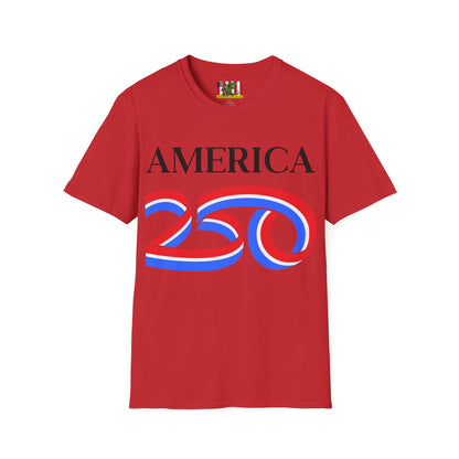 America 250 Black font, Light colors, Unisex T-Shirt by theGreenDragonTavern.shop