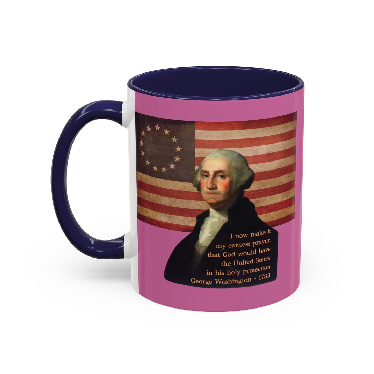 Washington's Earnest Prayer Pink Accent Mug by theGreenDragonTavern.shop