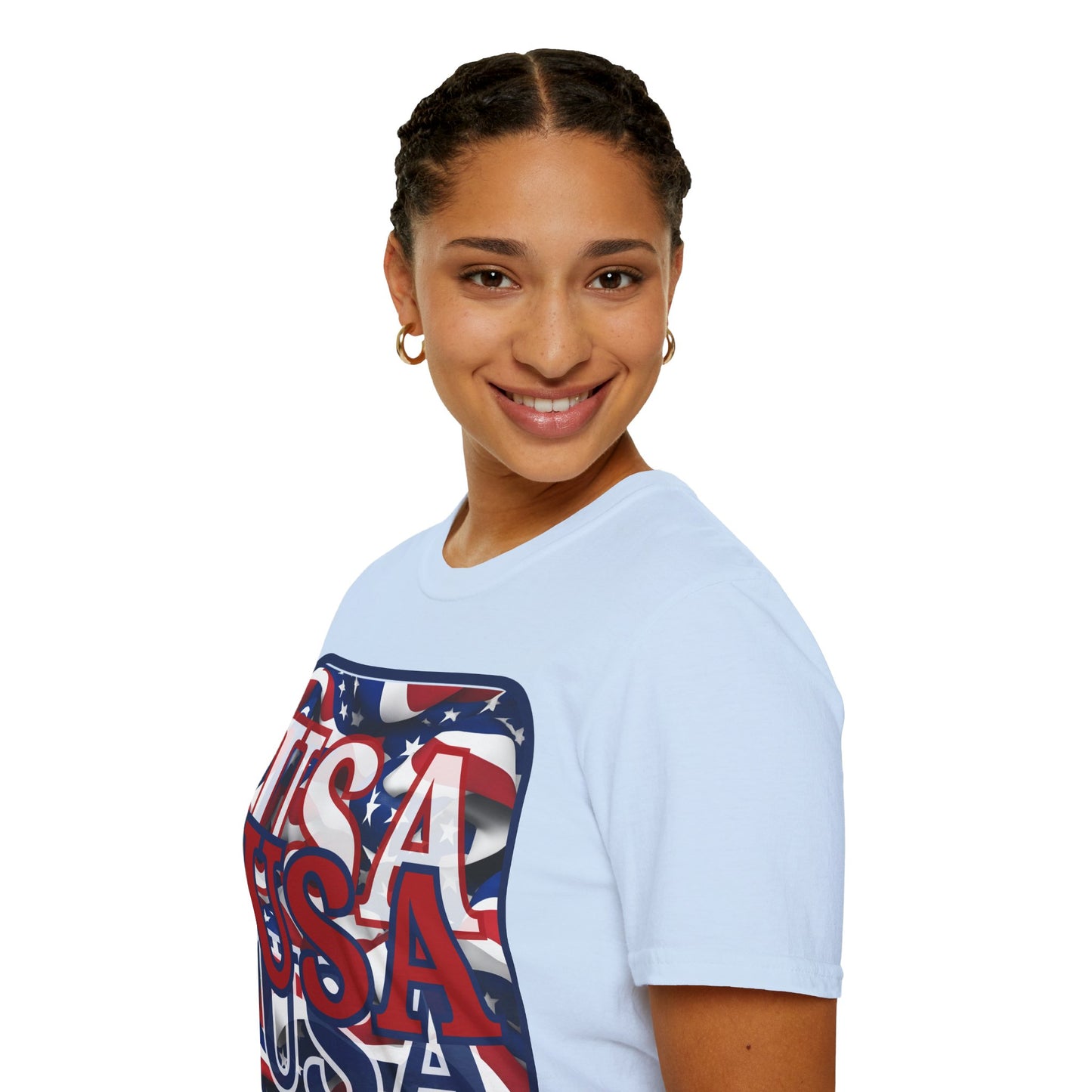 RED White and Blue USA Patriot Light colors Unisex T-Shirt by theGreenDragonTavern.shop