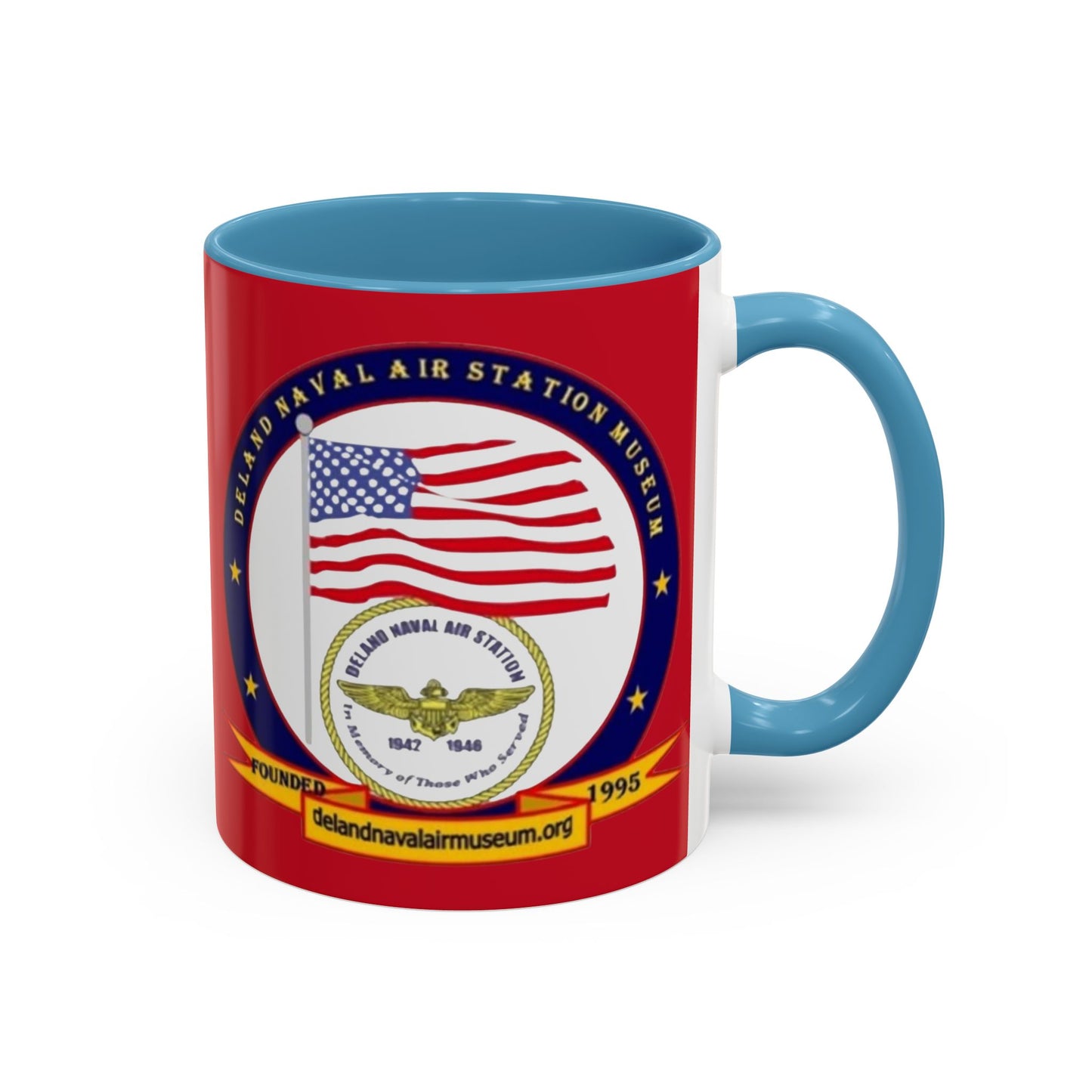 DeLand Naval Air Station Museum Red Accent Mug by theGreenDragonTavern.shop