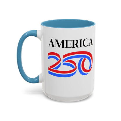 America 250 White Accent Mug by theGreenDragonTavern.shop