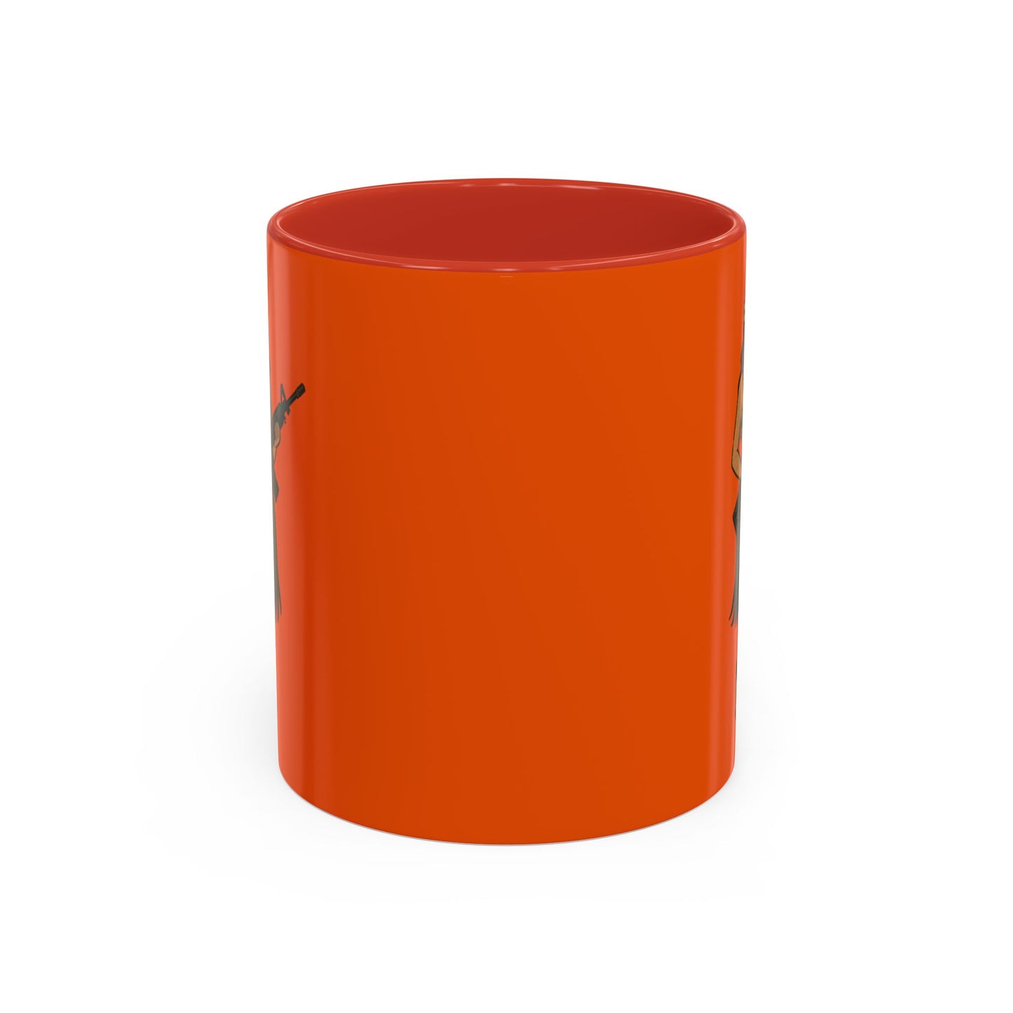 Hula Girl Packin' Heat Orange Accent Mug by theGreenDragonTavern.shop