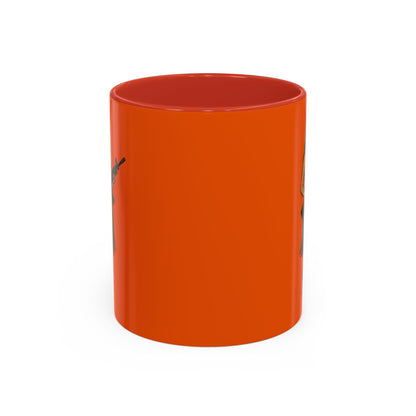 Hula Girl Packin' Heat Orange Accent Mug by theGreenDragonTavern.shop