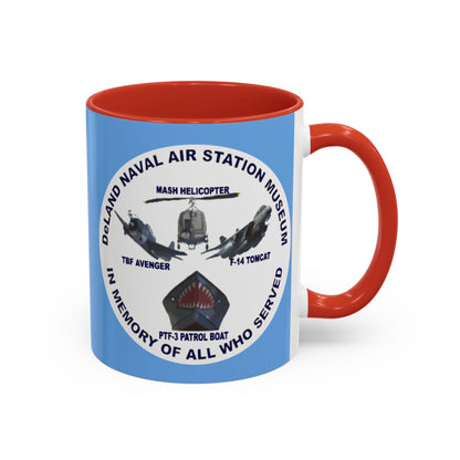 DNASM 2-sided, Founding & Student Art w/WhiteBG Light Blue Accent Mug by theGreenDragonTavern.shop
