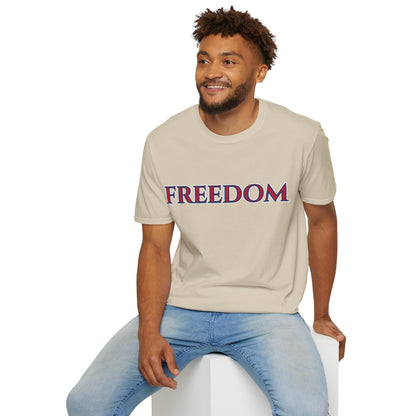 Freedom, Red font, Light colors Unisex T-Shirt by theGreenDragonTavern.shop