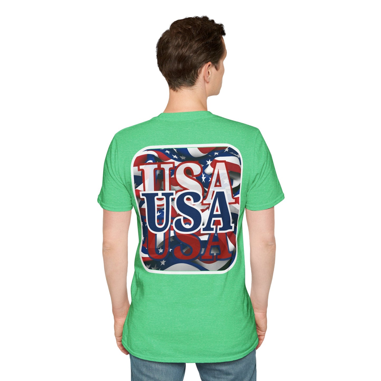 2-sided, Red White and BLUE USA Patriot Dark colors Unisex T-Shirt by theGreenDragonTavern.shop