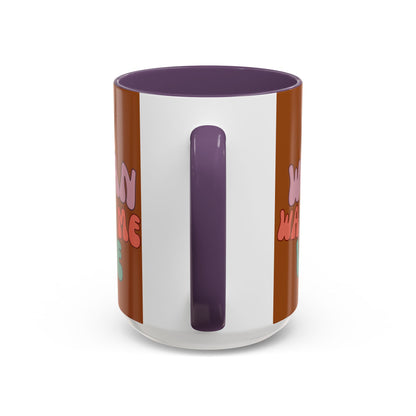 I Am Woman Watch Me Vote Brown Accent Mug by theGreenDragonTavern.shop