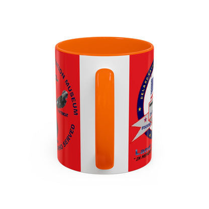 DNASM 2-sided, Founding & Student Art Red Accent Mug by theGreenDragonTavern.shop
