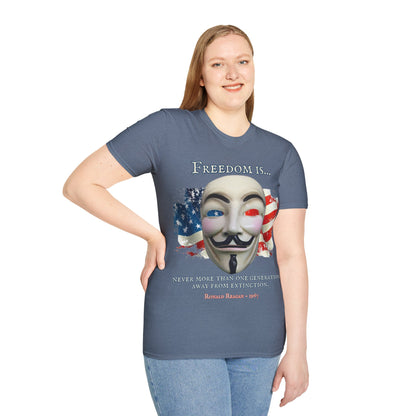 Ronald Reagan Freedom Vendetta Dark colors Unisex T-Shirt by theGreenDragonTavern.shop